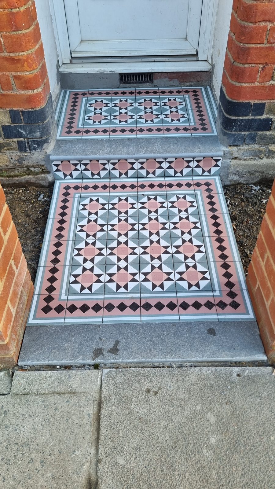 The path. Hand-laid encaustic, proper Victorian.
